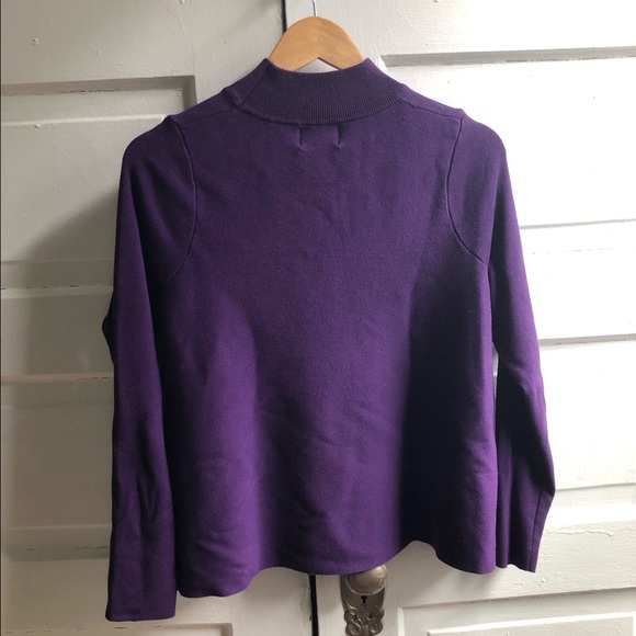 Purple Mock Neck Swing Hem Sweater - Picture 2 of 3